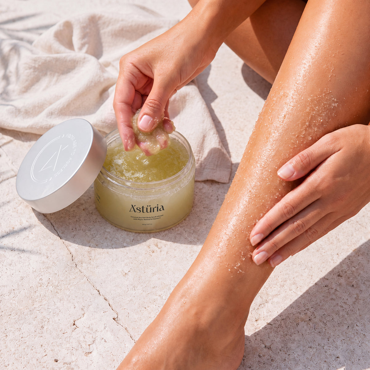 Coconut Sea Salt Body Scrub Infused with Phyto-Retinol & Vitamin C