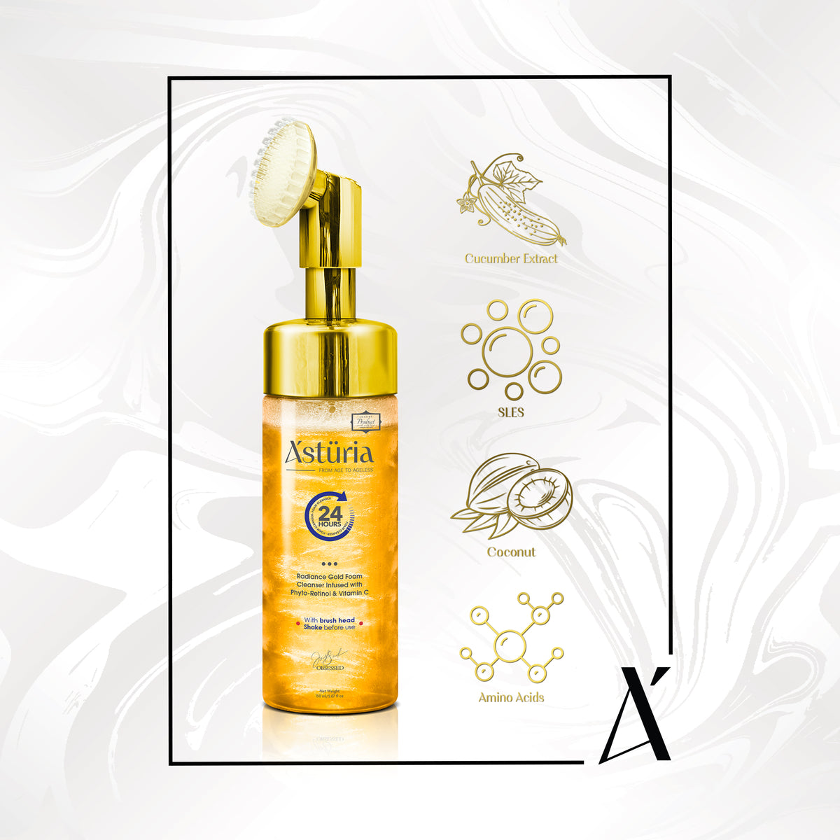 Radiance Gold Foam Cleanser Infused with Phyto-Retinol & Vitamin C